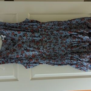 Current Air sleeveless Blue dress with floral print. Size large